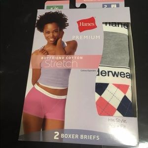 HANES BOYFRIEND STRETCH BOXER BRIEFS SIZE 5/S